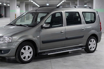 Renault Logan MCV 2005-2013 гг. Боковые пороги RedLine V1 (2 шт., алюминий) фото 3