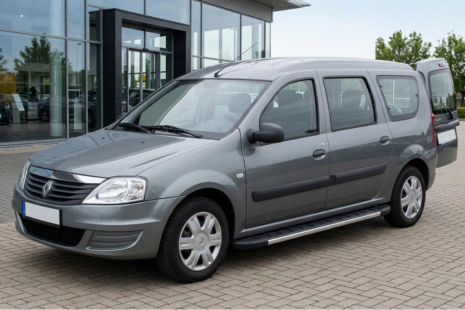 Renault Logan MCV 2005-2013 гг. Боковые Подножки Duru (2 шт., Алюминий) Image