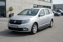 Dacia Logan MCV 2013-2020 гг. Боковые Подножки Allmond Black (2 шт., Алюминий) фото 1