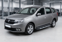 Dacia Logan MCV 2013-2020 гг. Боковые Подножки Sunrise (2 шт., Алюминий) фото 1