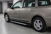 Dacia Logan MCV 2013-2020 гг. Боковые Подножки Duru (2 шт., Алюминий) фото 1