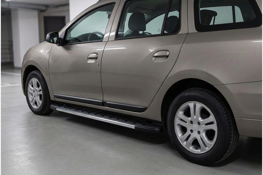 Dacia Logan MCV 2013-2020 гг. Боковые Подножки Duru (2 шт., Алюминий) Image