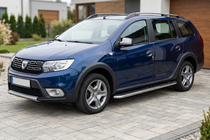 Dacia Logan MCV 2013-2020 гг. Боковые Подножки Maydos V1 (2 шт., Алюминий и Нержавейка) фото 1