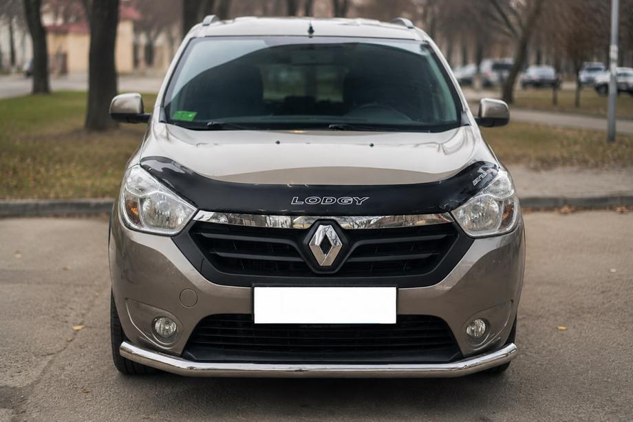Dacia Lodgy 2012-2022 гг. Передняя защита ST008 (нержавейка) Фото 1