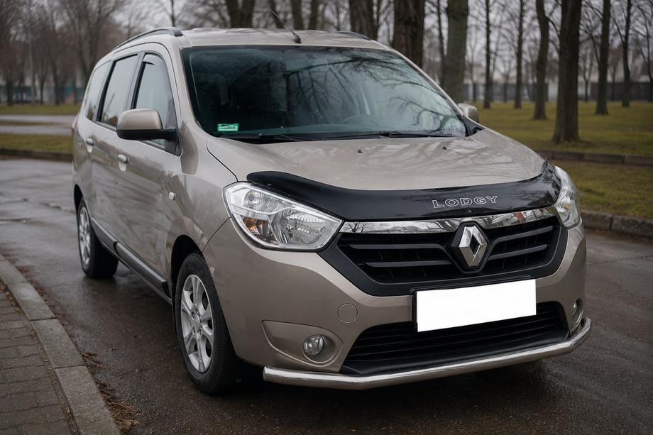 Dacia Lodgy 2012-2022 гг. Передняя защита ST008 (нержавейка) Фото 2