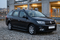 Dacia Logan MCV 2013-2020 гг. Боковые пороги Bosphorus Black (2 шт., алюминий) фото 1