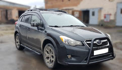Subaru XV 2011-2017 гг. Защита переднего бампера F1-71 Черная (Нержавейка) фото 3