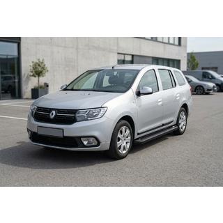 Боковые Подножки Allmond Black (2 шт., Алюминий) Renault Logan MCV 2013-2022 гг. фото 1