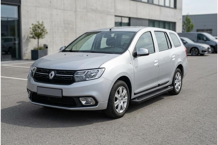 Renault Logan MCV 2013-2022 гг. Боковые Подножки Allmond Black (2 шт., Алюминий) Image