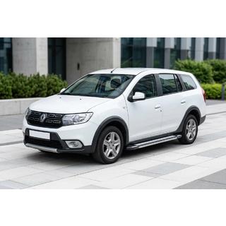 Боковые Подножки Rainbow (2 шт., Алюминий) Renault Logan MCV 2013-2022 гг. фото 1