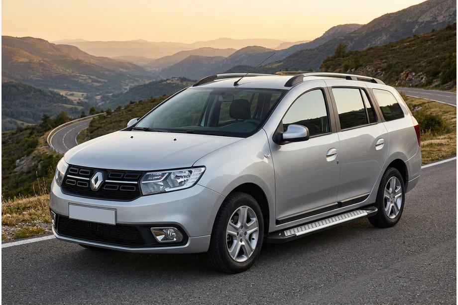 Renault Logan MCV 2013-2022 гг. Боковые пороги Allmond Grey (2 шт., алюминий) Image