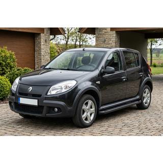 Боковые Подножки Allmond Black (2 шт., Алюминий) Dacia Sandero 2007-2013 гг. фото 1