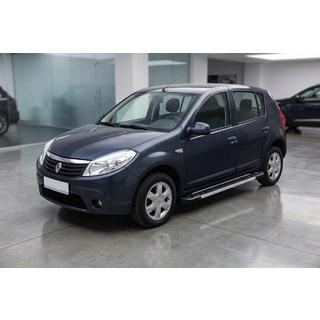 Боковые пороги RedLine V1 (2 шт., алюминий) Dacia Sandero 2007-2013 гг. фото 1