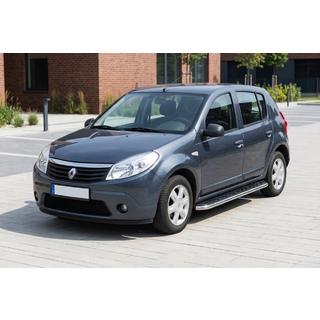 Боковые Подножки Maydos V1 (2 шт., Алюминий и Нержавейка) Dacia Sandero 2007-2013 гг. фото 1