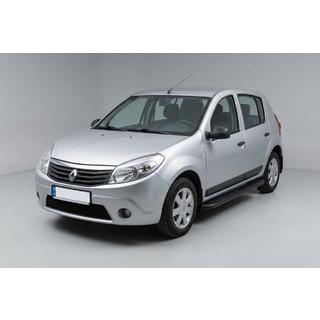 Боковые пороги Bosphorus Black (2 шт., алюминий) Dacia Sandero 2007-2013 гг. фото 1