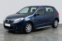 Renault Sandero 2007-2013 гг. Боковые Подножки Line (2 шт., Алюминий) фото 1