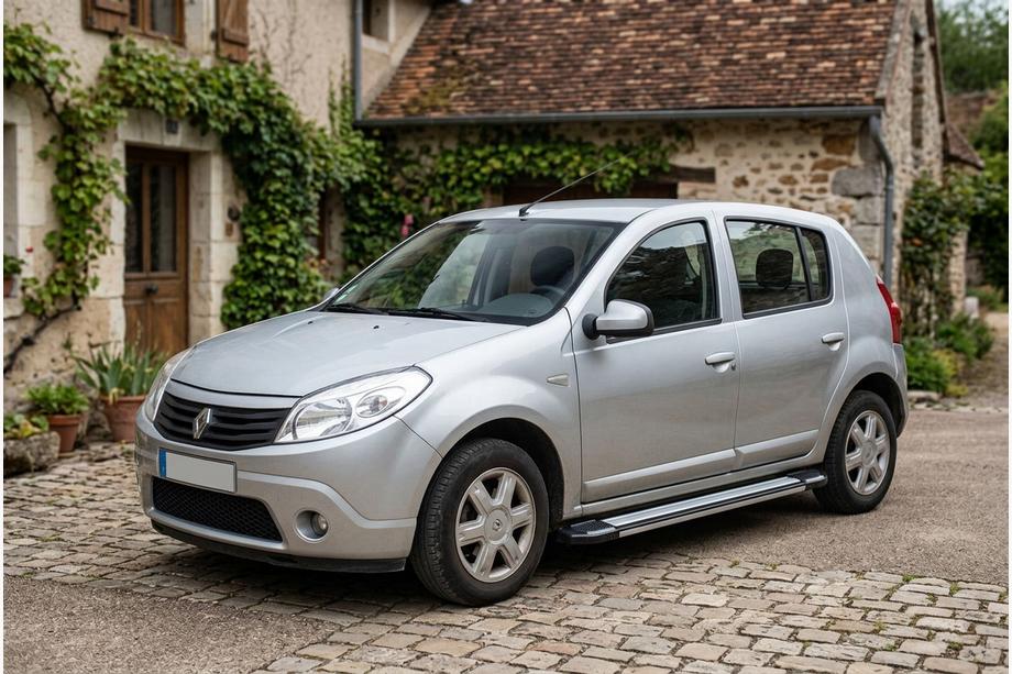 Renault Sandero 2007-2013 гг. Боковые Подножки Rainbow (2 шт., Алюминий) Image