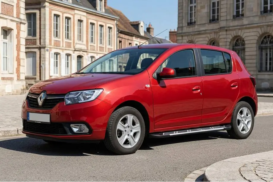 Dacia Sandero 2013-2020 гг. Боковые Подножки Sunrise (2 шт., Алюминий) Image