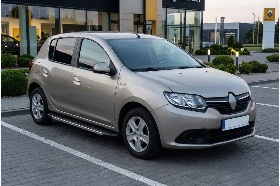Dacia Sandero 2013-2020 гг. Боковые Подножки Duru (2 шт., Алюминий) Image