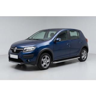 Боковые Подножки Maydos V1 (2 шт., Алюминий и Нержавейка) Renault Sandero 2013-2022 гг. фото 1