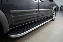Ford Connect 2006–2009 гг. Боковые Подножки Tayga (2 шт., Алюминий) фото 1