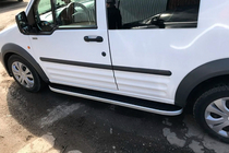 Ford Connect 2010-2013 гг. Боковые Подножки Tayga (2 шт., Алюминий) фото 2