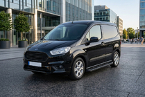 Ford Courier 2014-2023 гг. Боковые Подножки Allmond Black (2 шт., Алюминий) фото 1