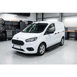Боковые пороги Bosphorus Black (2 шт., алюминий) Ford Courier 2014-2023 гг. фото 1