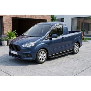 Боковые Подножки RedLine Black (2 шт., Алюминий) Ford Courier 2014-2023 гг. фото 1