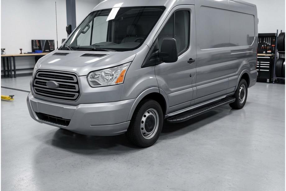 Ford Transit 2014- гг. Боковые пороги Bosphorus Black (2 шт., алюминий) Image