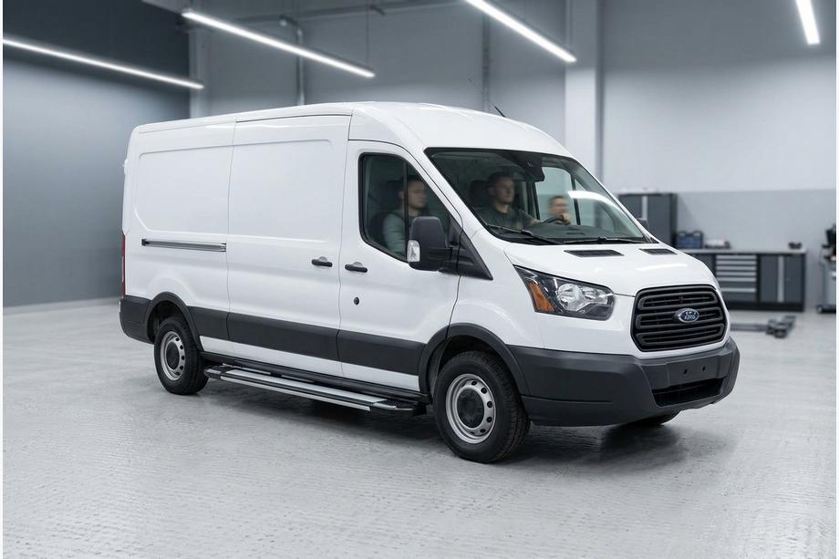 Ford Transit 2014- гг. Боковые Подножки Rainbow (2 шт., Алюминий) Image