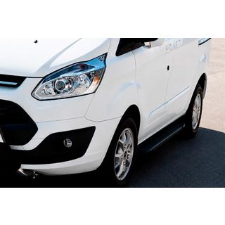 Боковые Подножки Allmond Black (2 шт., Алюминий) Ford Custom 2013-2022 гг. фото 1
