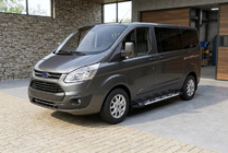 Ford Custom 2013-2022 гг. Боковые Подножки Sunrise (2 шт., Алюминий) фото 1