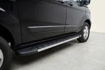 Ford Custom 2013-2022 гг. Боковые Подножки Duru (2 шт., Алюминий) фото 1