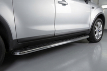 Ford Kuga 2008-2013 гг. Боковые Подножки Maydos V1 (2 шт., Алюминий и Нержавейка) фото 1