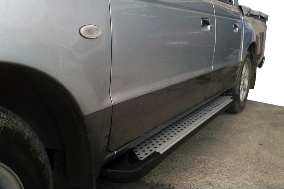 Ford Ranger 2007-2011 гг. Боковые Подножки Allmond Grey (2 шт., Алюминий) Image