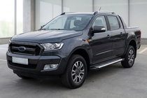 Ford Ranger 2011–2022 гг. Боковые Подножки Line (2 шт., Алюминий) фото 1