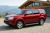 Honda Pilot 2008-2015 гг. Боковые Подножки Maydos V1 (2 шт., Алюминий и Нержавейка) фото 1