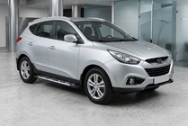 Hyundai IX-35 2010-2015 гг. Боковые Подножки Sunrise (2 шт., Алюминий) фото 1