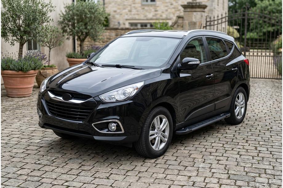 Hyundai IX-35 2010-2015 гг. Боковые Подножки RedLine Black (2 шт., Алюминий) Image