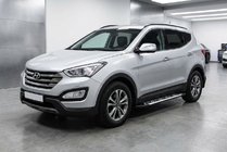 Hyundai Santa Fe 3 2012-2018 гг. Боковые Подножки Sunrise (2 шт., Алюминий) фото 1