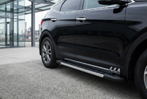 Hyundai Santa Fe 3 2012-2018 гг. Боковые пороги RedLine V1 (2 шт., алюминий) фото 1