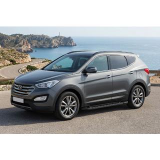 Боковые Подножки RedLine Black (2 шт., Алюминий) Hyundai Santa Fe 3 2012-2018 гг. фото 1