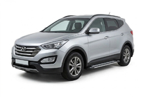 Hyundai Santa Fe 3 2012-2018 гг. Боковые Подножки Rainbow (2 шт., Алюминий) фото 1