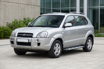 Hyundai Tucson JM 2004- гг. Боковые Подножки Sunrise (2 шт., Алюминий) фото 1