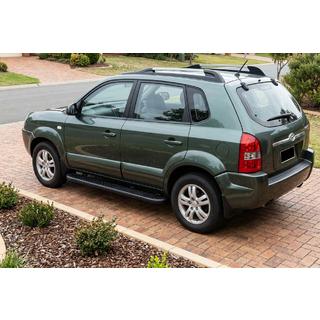 Боковые пороги Bosphorus Black (2 шт., алюминий) Hyundai Tucson JM 2004- гг. фото 1