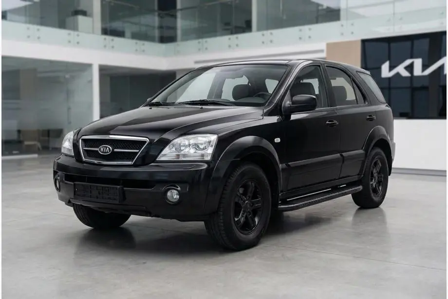Kia Sorento I BL 2002-2009 гг. Боковые пороги Bosphorus Black (2 шт., алюминий) Image