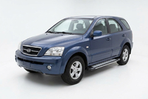 Kia Sorento I BL 2002-2009 гг. Боковые Подножки Rainbow (2 шт., Алюминий) фото 1