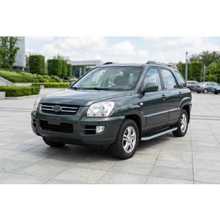 Боковые Подножки Tayga Grey (2 шт., Алюминий) Kia Sportage 2004-2010 гг. фото 1
