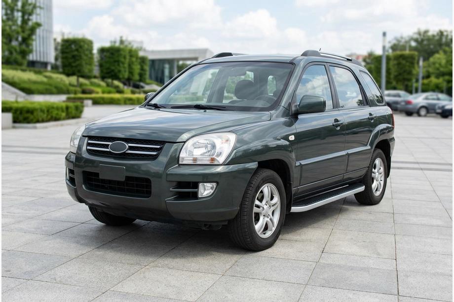 Kia Sportage 2004-2010 гг. Боковые Подножки Tayga Grey (2 шт., Алюминий) Image